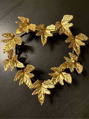 Vintage HOMCO leaf heart, brass